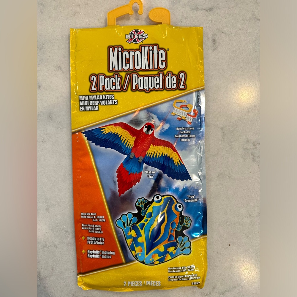 Microkite 2 Pack Maccaw and Frog Kite Kit